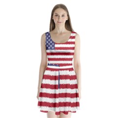 Flag Of The United States America Split Back Mini Dress  by paulaoliveiradesign