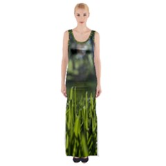 Green Grass Field Maxi Thigh Split Dress