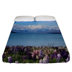 Lake Tekapo New Zealand Landscape Photography Fitted Sheet (queen Size) by paulaoliveiradesign