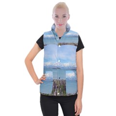 Lake Tekapo New Zealand Landscape Photography Women s Button Up Puffer Vest by paulaoliveiradesign