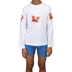 Animal Image Fox Kids  Long Sleeve Swimwear by BangZart