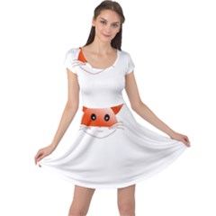 Animal Image Fox Cap Sleeve Dresses by BangZart