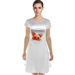 Animal Image Fox Cap Sleeve Nightdress by BangZart