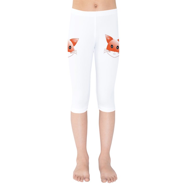 Animal Image Fox Kids  Capri Leggings 