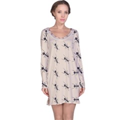 Ants Pattern Long Sleeve Nightdress by BangZart