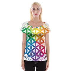 Heart Energy Medicine Cap Sleeve Tops by BangZart