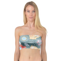 Cute Cat Background Pattern Bandeau Top by BangZart