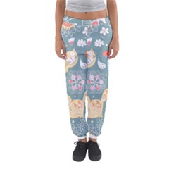 Cute Cat Background Pattern Women s Jogger Sweatpants by BangZart