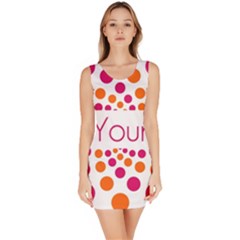 Be Yourself Pink Orange Dots Circular Bodycon Dress by BangZart