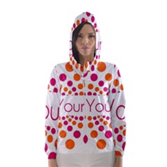 Be Yourself Pink Orange Dots Circular Hooded Wind Breaker (women) by BangZart