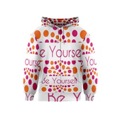 Be Yourself Pink Orange Dots Circular Kids  Zipper Hoodie by BangZart