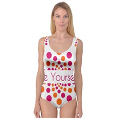 Be Yourself Pink Orange Dots Circular Princess Tank Leotard  by BangZart