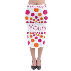 Be Yourself Pink Orange Dots Circular Midi Pencil Skirt by BangZart