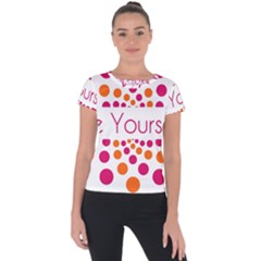 Be Yourself Pink Orange Dots Circular Short Sleeve Sports Top 