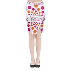 Be Yourself Pink Orange Dots Circular Midi Wrap Pencil Skirt by BangZart