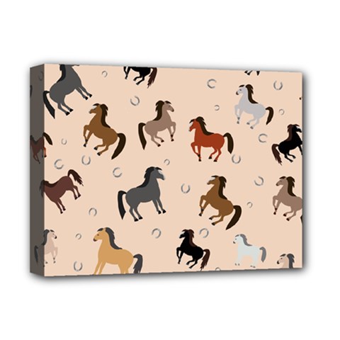 Horses For Courses Pattern Deluxe Canvas 16  X 12   by BangZart