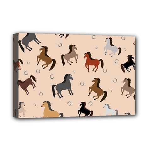 Horses For Courses Pattern Deluxe Canvas 18  X 12   by BangZart