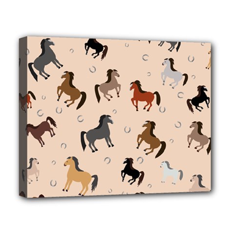 Horses For Courses Pattern Deluxe Canvas 20  X 16   by BangZart