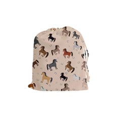 Horses For Courses Pattern Drawstring Pouches (medium)  by BangZart