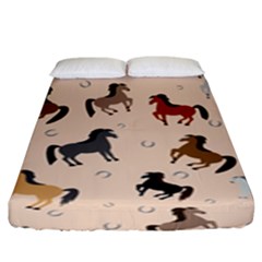 Horses For Courses Pattern Fitted Sheet (king Size) by BangZart