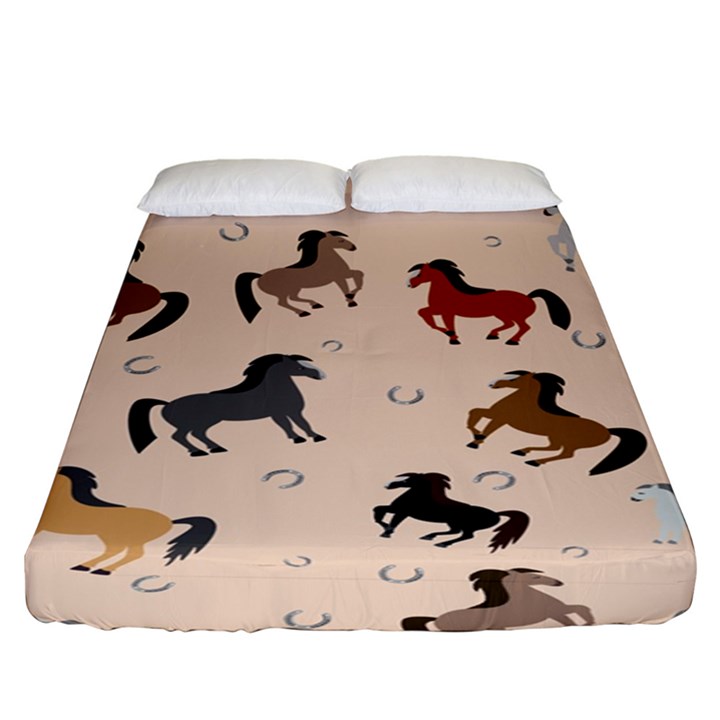 Horses For Courses Pattern Fitted Sheet (King Size)