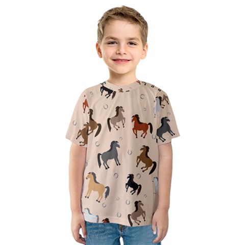 Horses For Courses Pattern Kids  Sport Mesh Tee by BangZart