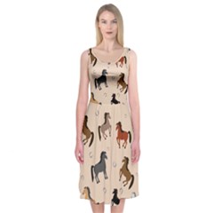 Horses For Courses Pattern Midi Sleeveless Dress by BangZart