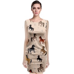 Horses For Courses Pattern Classic Sleeveless Midi Dress by BangZart