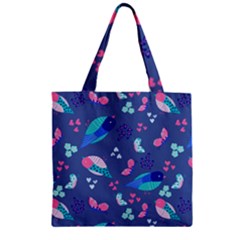 Birds And Butterflies Zipper Grocery Tote Bag by BangZart