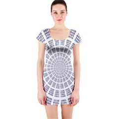 Illustration Binary Null One Figure Abstract Short Sleeve Bodycon Dress by BangZart