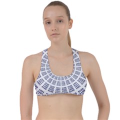 Illustration Binary Null One Figure Abstract Criss Cross Racerback Sports Bra by BangZart