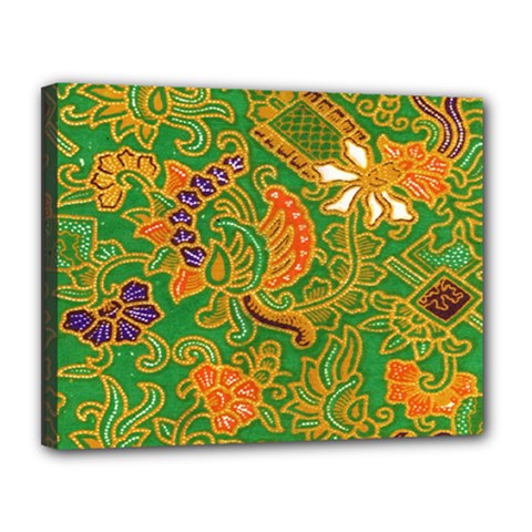 Art Batik The Traditional Fabric Canvas 14  X 11  by BangZart