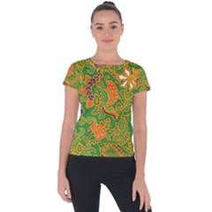 Art Batik The Traditional Fabric Short Sleeve Sports Top 