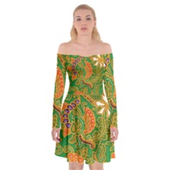 Art Batik The Traditional Fabric Off Shoulder Skater Dress by BangZart