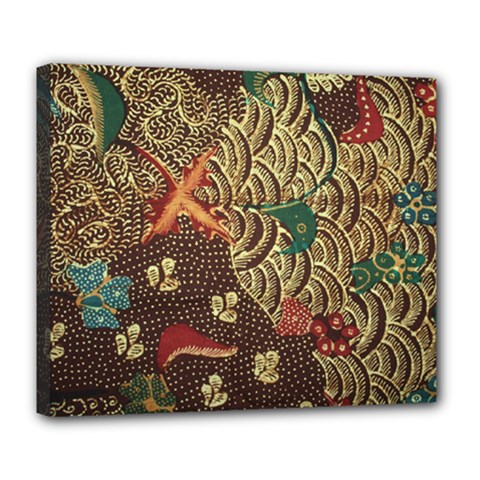 Art Traditional Flower  Batik Pattern Deluxe Canvas 24  X 20   by BangZart