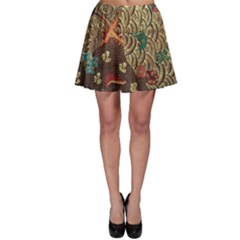 Art Traditional Flower  Batik Pattern Skater Skirt by BangZart