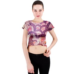 Colorful Art Traditional Batik Pattern Crew Neck Crop Top by BangZart