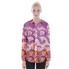 Colorful Art Traditional Batik Pattern Womens Long Sleeve Shirt