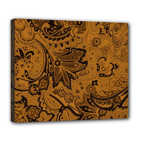 Art Traditional Batik Flower Pattern Deluxe Canvas 24  X 20   by BangZart