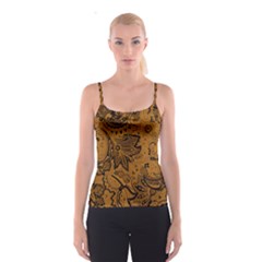 Art Traditional Batik Flower Pattern Spaghetti Strap Top by BangZart