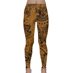 Art Traditional Batik Flower Pattern Classic Yoga Leggings by BangZart