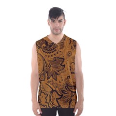 Art Traditional Batik Flower Pattern Men s Basketball Tank Top by BangZart