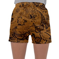 Art Traditional Batik Flower Pattern Sleepwear Shorts