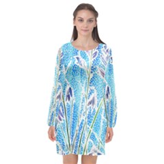 Art Batik Flowers Pattern Long Sleeve Chiffon Shift Dress  by BangZart