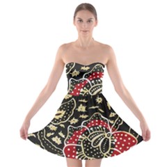 Art Batik Pattern Strapless Bra Top Dress by BangZart