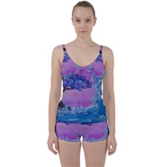 Rising To Touch You Tie Front Two Piece Tankini