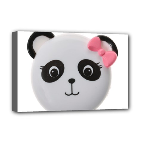 Pretty Cute Panda Deluxe Canvas 18  X 12   by BangZart