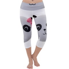 Pretty Cute Panda Capri Yoga Leggings by BangZart