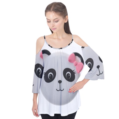 Pretty Cute Panda Flutter Tees by BangZart