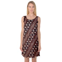 Art Traditional Batik Pattern Sleeveless Satin Nightdress by BangZart